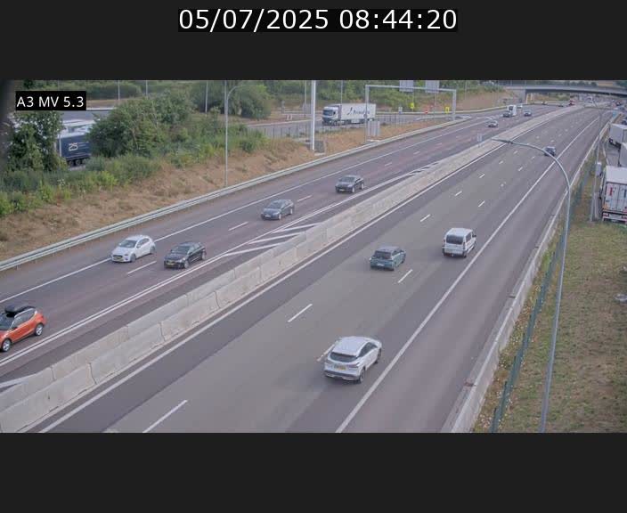 Webcam à l'Aire de Berchem au Luxembourg sur l'A3. Vue orientée vers la France