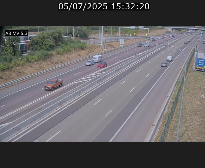 Webcam à l'Aire de Berchem au Luxembourg sur l'A3. Vue orientée vers la France