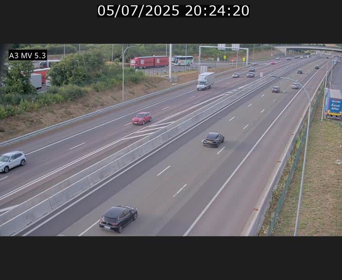 Webcam à l'Aire de Berchem au Luxembourg sur l'A3. Vue orientée vers la France