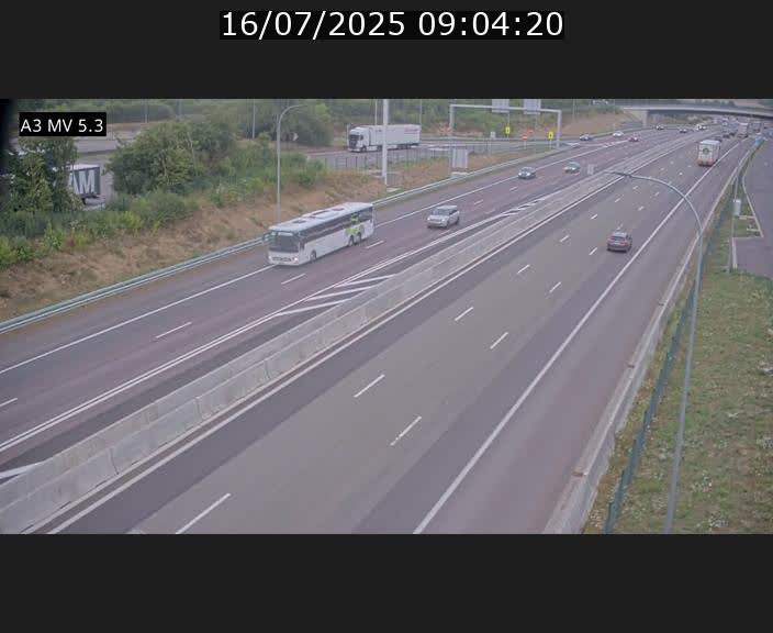 Webcam à l'Aire de Berchem au Luxembourg sur l'A3. Vue orientée vers la France