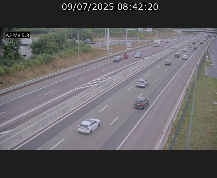 Webcam à l'Aire de Berchem au Luxembourg sur l'A3. Vue orientée vers la France