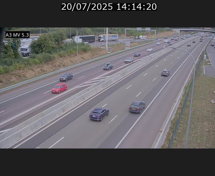 Webcam à l'Aire de Berchem au Luxembourg sur l'A3. Vue orientée vers la France