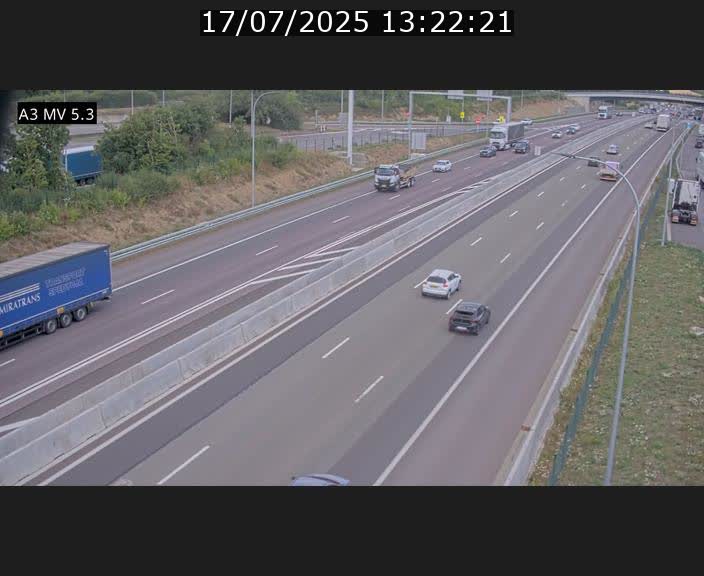 Webcam à l'Aire de Berchem au Luxembourg sur l'A3. Vue orientée vers la France