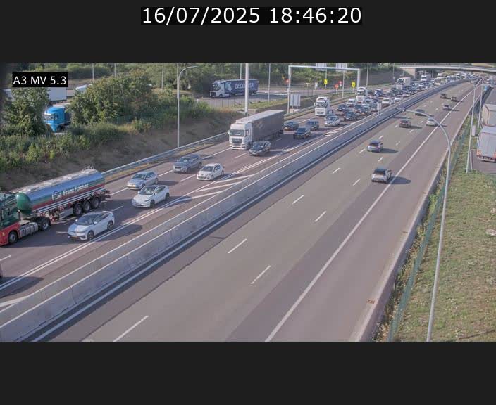 Webcam à l'Aire de Berchem au Luxembourg sur l'A3. Vue orientée vers la France