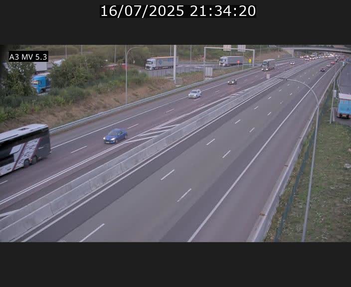 Webcam à l'Aire de Berchem au Luxembourg sur l'A3. Vue orientée vers la France