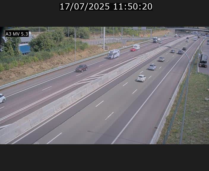 Webcam à l'Aire de Berchem au Luxembourg sur l'A3. Vue orientée vers la France