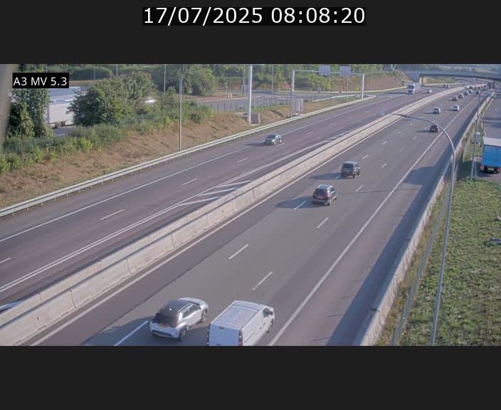 Webcam à l'Aire de Berchem au Luxembourg sur l'A3. Vue orientée vers la France