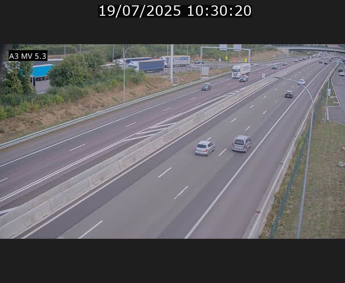 Webcam à l'Aire de Berchem au Luxembourg sur l'A3. Vue orientée vers la France
