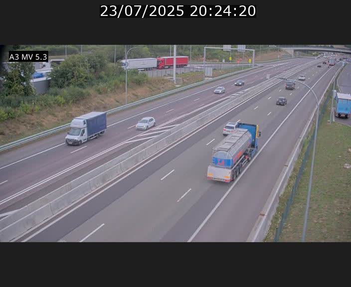 Webcam à l'Aire de Berchem au Luxembourg sur l'A3. Vue orientée vers la France