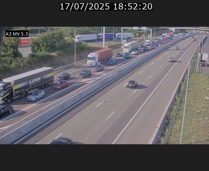 Webcam à l'Aire de Berchem au Luxembourg sur l'A3. Vue orientée vers la France