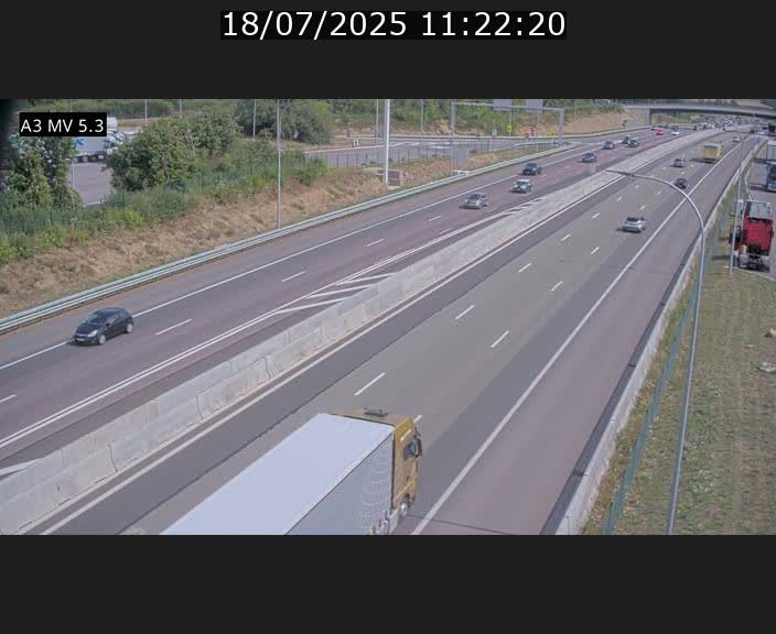 Webcam à l'Aire de Berchem au Luxembourg sur l'A3. Vue orientée vers la France