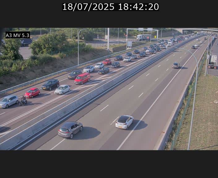 Webcam à l'Aire de Berchem au Luxembourg sur l'A3. Vue orientée vers la France