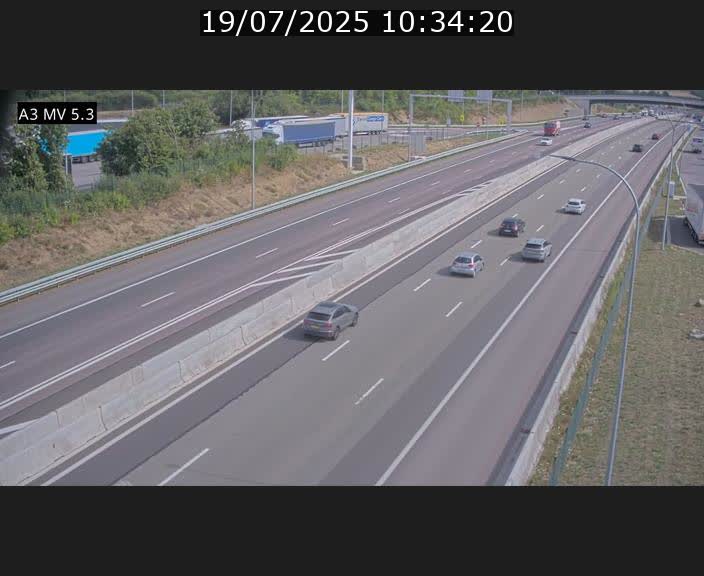 Webcam à l'Aire de Berchem au Luxembourg sur l'A3. Vue orientée vers la France