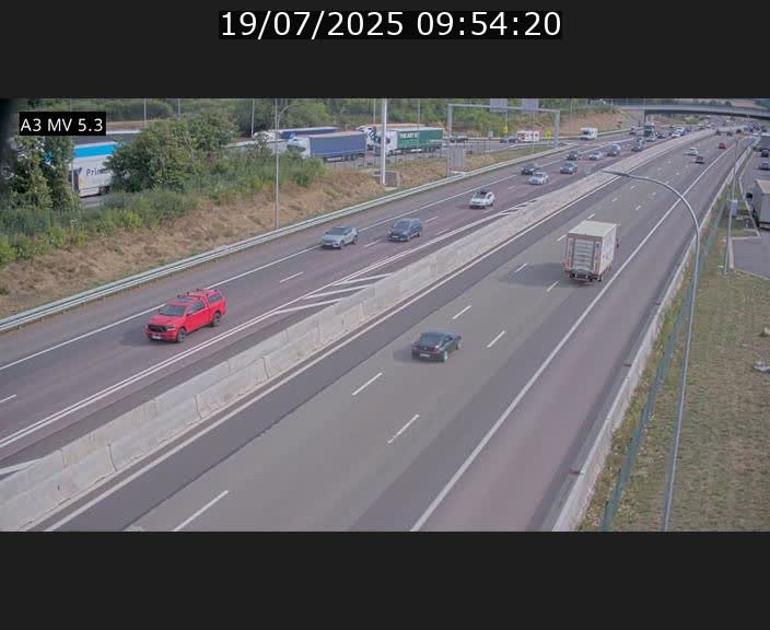 Webcam à l'Aire de Berchem au Luxembourg sur l'A3. Vue orientée vers la France