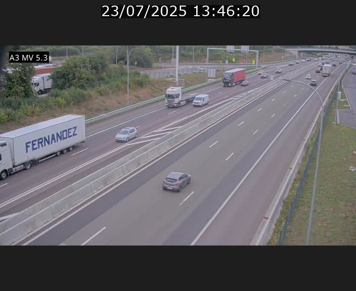 Webcam à l'Aire de Berchem au Luxembourg sur l'A3. Vue orientée vers la France
