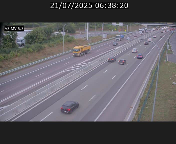 Webcam à l'Aire de Berchem au Luxembourg sur l'A3. Vue orientée vers la France