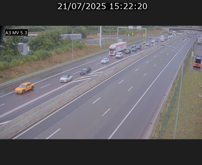 Webcam à l'Aire de Berchem au Luxembourg sur l'A3. Vue orientée vers la France