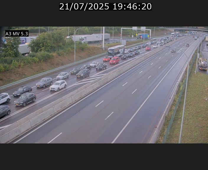 Webcam à l'Aire de Berchem au Luxembourg sur l'A3. Vue orientée vers la France