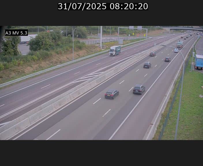 Webcam à l'Aire de Berchem au Luxembourg sur l'A3. Vue orientée vers la France