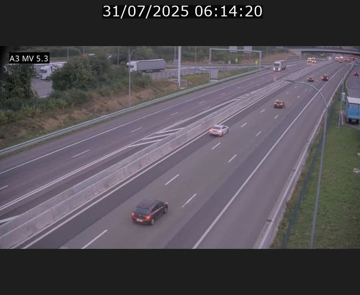 Webcam à l'Aire de Berchem au Luxembourg sur l'A3. Vue orientée vers la France