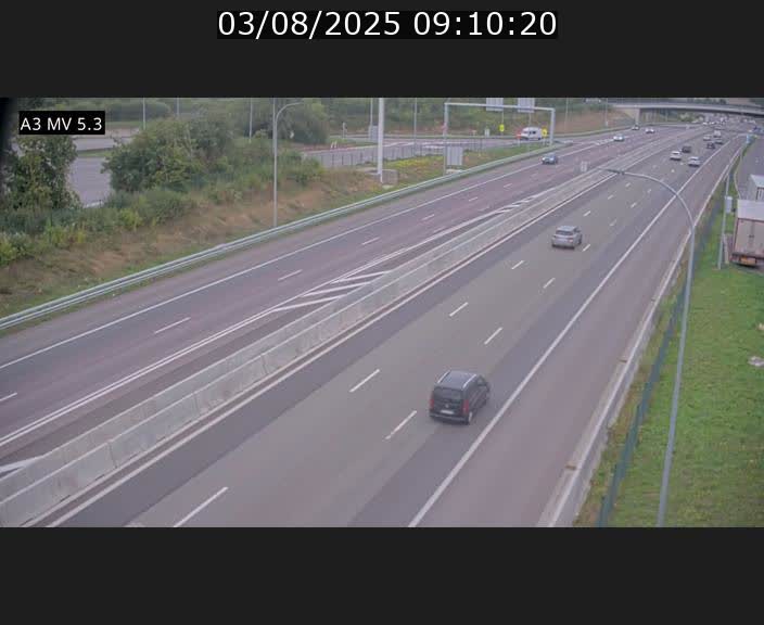 Webcam à l'Aire de Berchem au Luxembourg sur l'A3. Vue orientée vers la France