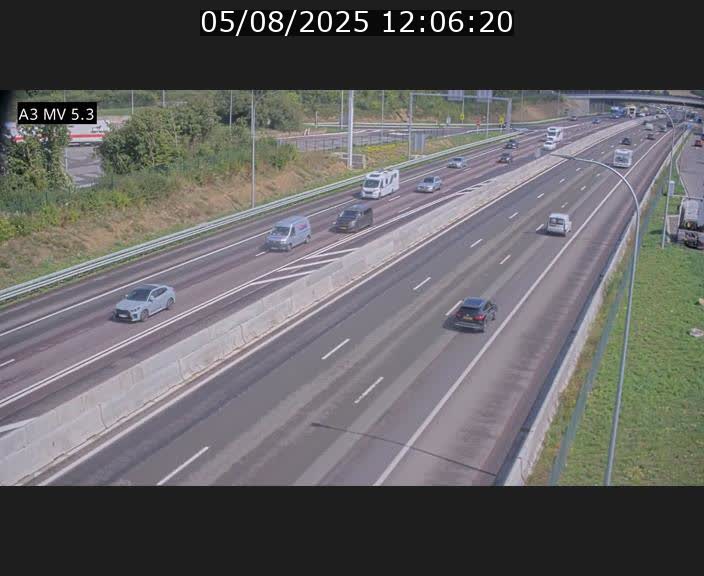 Webcam à l'Aire de Berchem au Luxembourg sur l'A3. Vue orientée vers la France