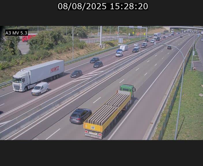 Webcam à l'Aire de Berchem au Luxembourg sur l'A3. Vue orientée vers la France