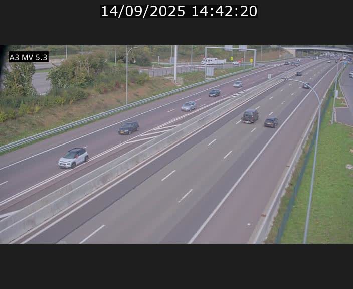 Webcam à l'Aire de Berchem au Luxembourg sur l'A3. Vue orientée vers la France
