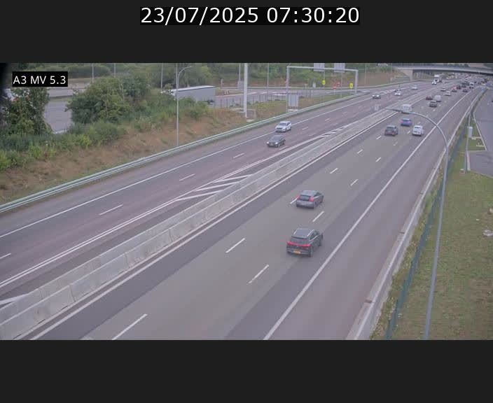 Webcam à l'Aire de Berchem au Luxembourg sur l'A3. Vue orientée vers la France