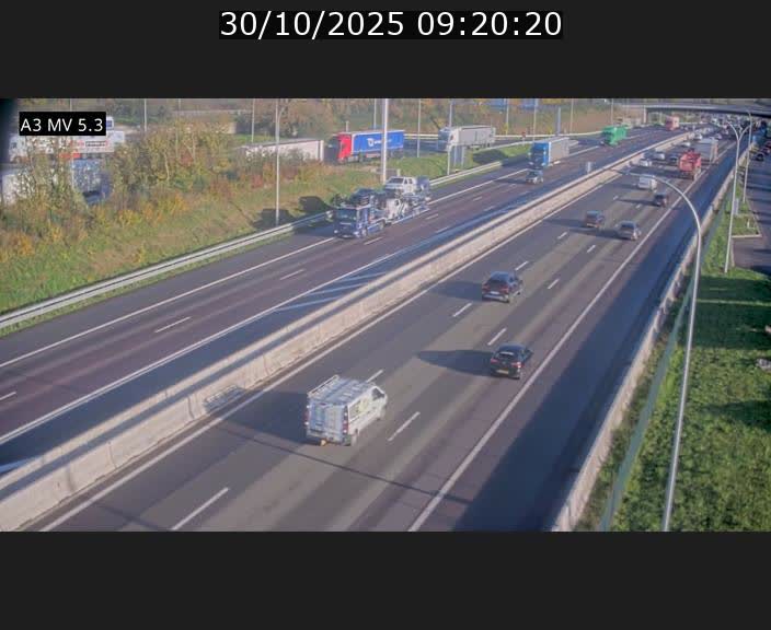 Webcam à l'Aire de Berchem au Luxembourg sur l'A3. Vue orientée vers la France