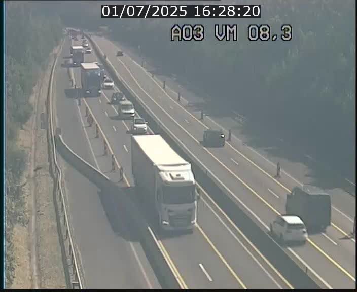 <h2>Traffic live webcam Luxembourg Bettembourg - A3 - BK 8.3 - direction France</h2>