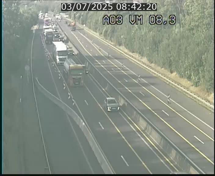 <h2>Traffic live webcam Luxembourg Bettembourg - A3 - BK 8.3 - direction France</h2>