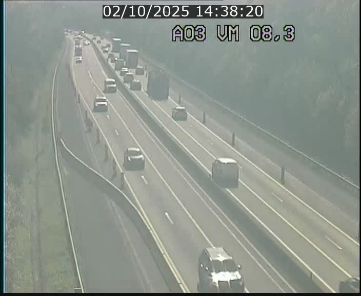 <h2>Traffic live webcam Luxembourg Bettembourg - A3 - BK 8.3 - direction France</h2>