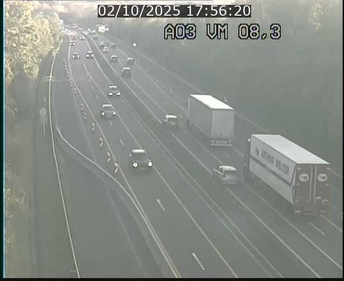<h2>Traffic live webcam Luxembourg Bettembourg - A3 - BK 8.3 - direction France</h2>