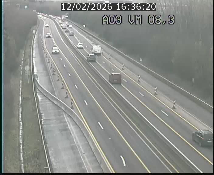 <h2>Traffic live webcam Luxembourg Bettembourg - A3 - BK 8.3 - direction France</h2>