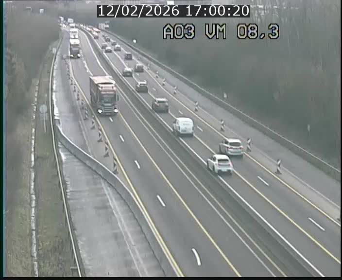 <h2>Traffic live webcam Luxembourg Bettembourg - A3 - BK 8.3 - direction France</h2>