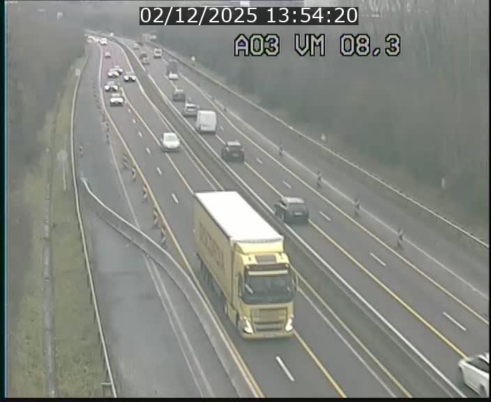 <h2>Traffic live webcam Luxembourg Bettembourg - A3 - BK 8.3 - direction France</h2>