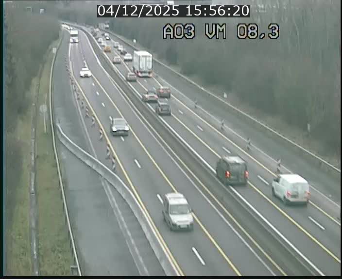 <h2>Traffic live webcam Luxembourg Bettembourg - A3 - BK 8.3 - direction France</h2>