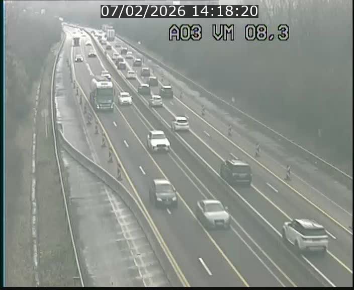 <h2>Traffic live webcam Luxembourg Bettembourg - A3 - BK 8.3 - direction France</h2>