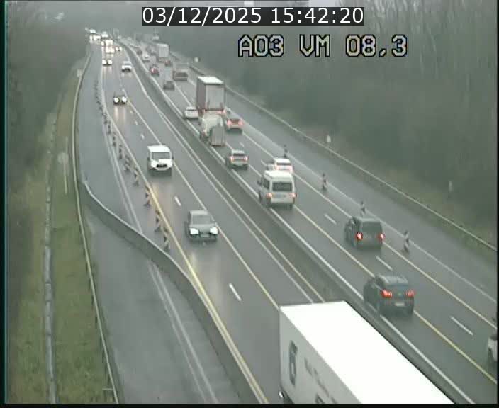 <h2>Traffic live webcam Luxembourg Bettembourg - A3 - BK 8.3 - direction France</h2>