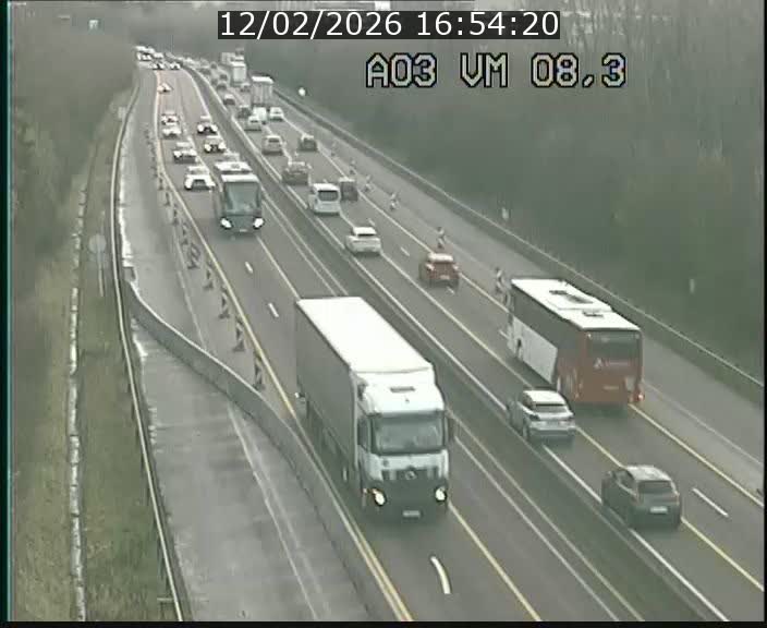 Traffic live webcam Luxembourg Bettembourg - A3 - BK 8.3 - direction France