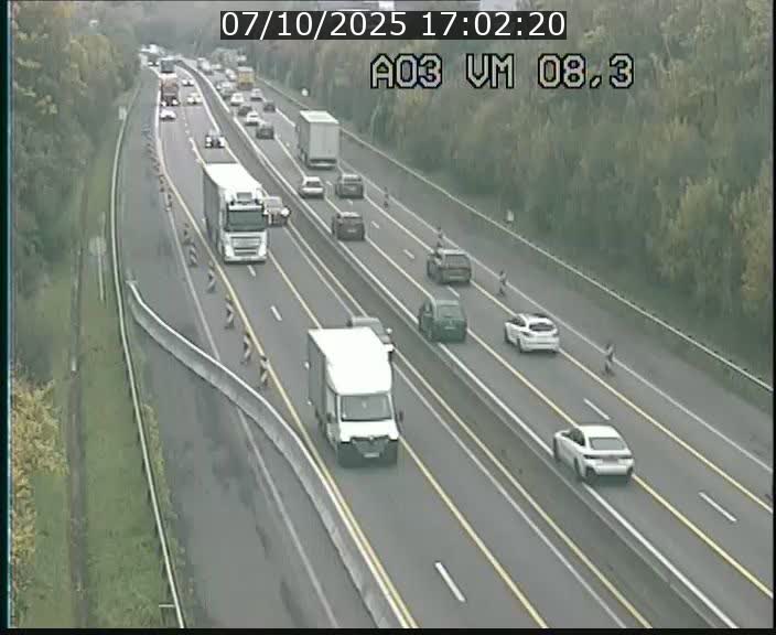 <h2>Traffic live webcam Luxembourg Bettembourg - A3 - BK 8.3 - direction France</h2>