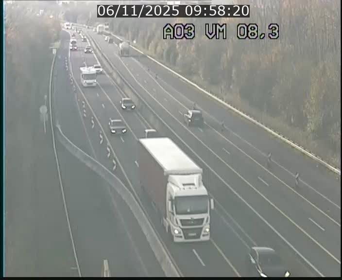 <h2>Traffic live webcam Luxembourg Bettembourg - A3 - BK 8.3 - direction France</h2>