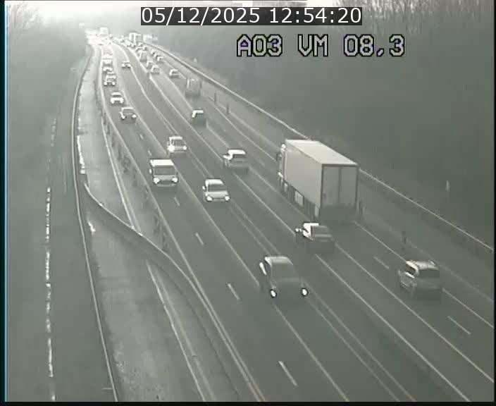 <h2>Traffic live webcam Luxembourg Bettembourg - A3 - BK 8.3 - direction France</h2>