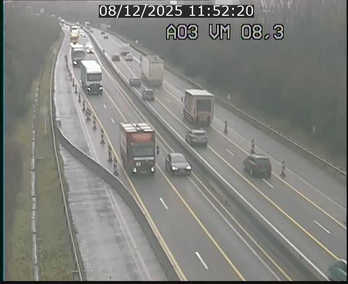 <h2>Traffic live webcam Luxembourg Bettembourg - A3 - BK 8.3 - direction France</h2>