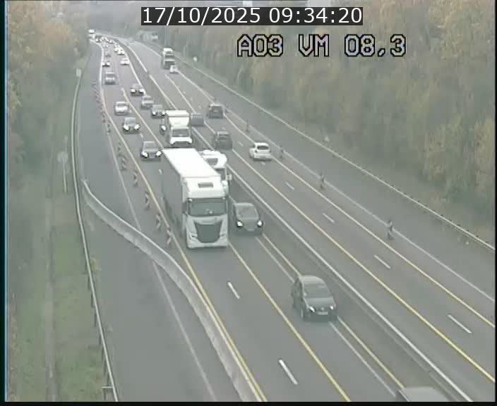<h2>Traffic live webcam Luxembourg Bettembourg - A3 - BK 8.3 - direction France</h2>