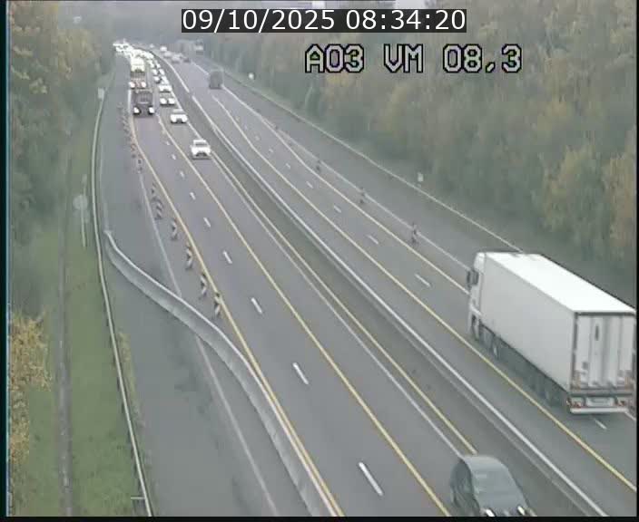 <h2>Traffic live webcam Luxembourg Bettembourg - A3 - BK 8.3 - direction France</h2>