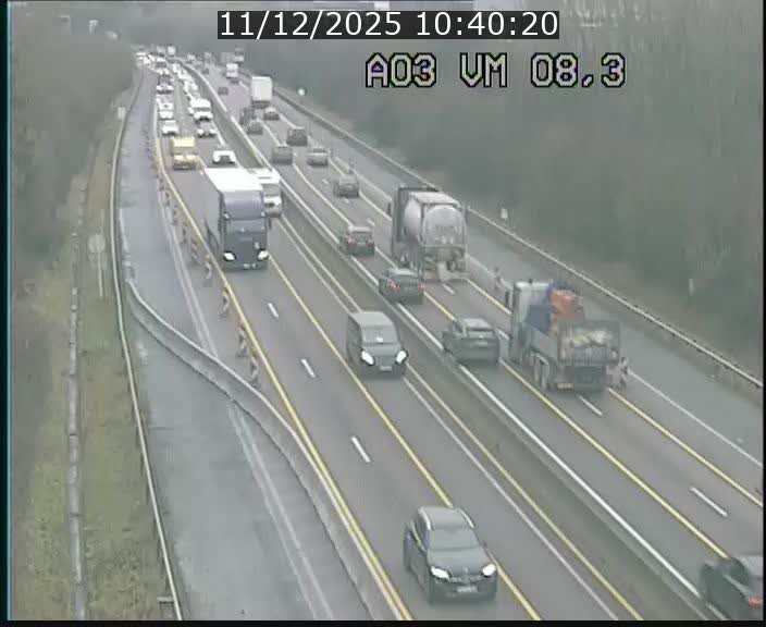 <h2>Traffic live webcam Luxembourg Bettembourg - A3 - BK 8.3 - direction France</h2>