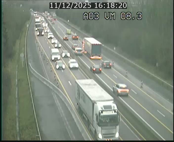 <h2>Traffic live webcam Luxembourg Bettembourg - A3 - BK 8.3 - direction France</h2>