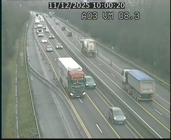 <h2>Traffic live webcam Luxembourg Bettembourg - A3 - BK 8.3 - direction France</h2>